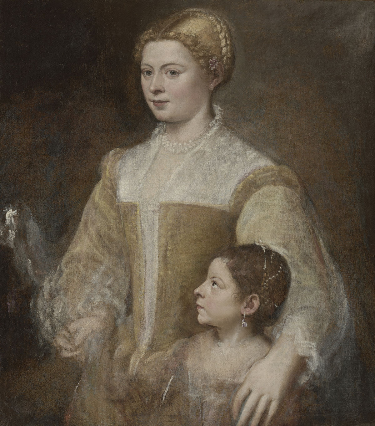 Tiziano, <i>Ritratto di dama con la figlia</i>