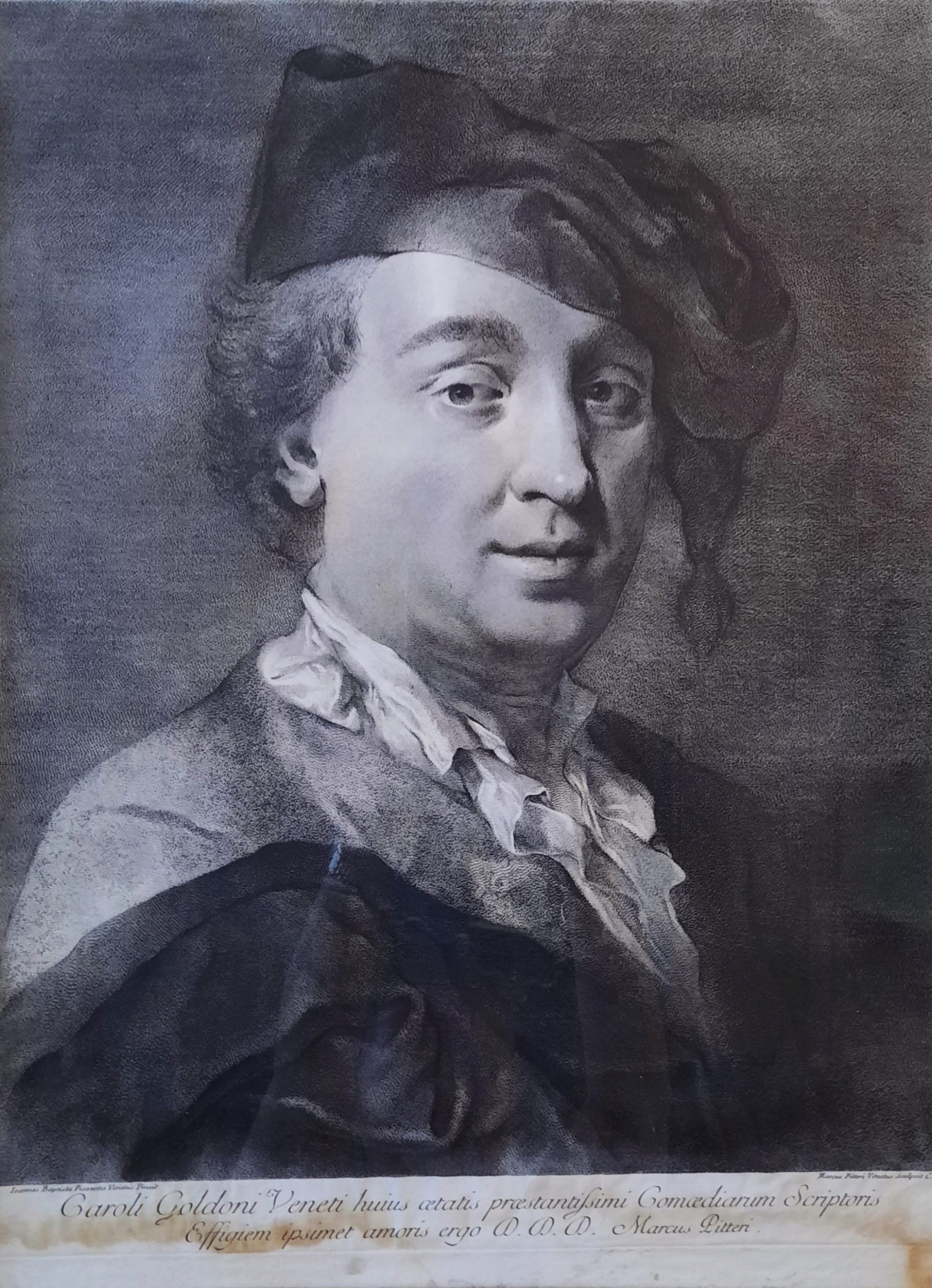 Marco Pitteri, <i>Ritratto di Carlo Goldoni con berretto</i>