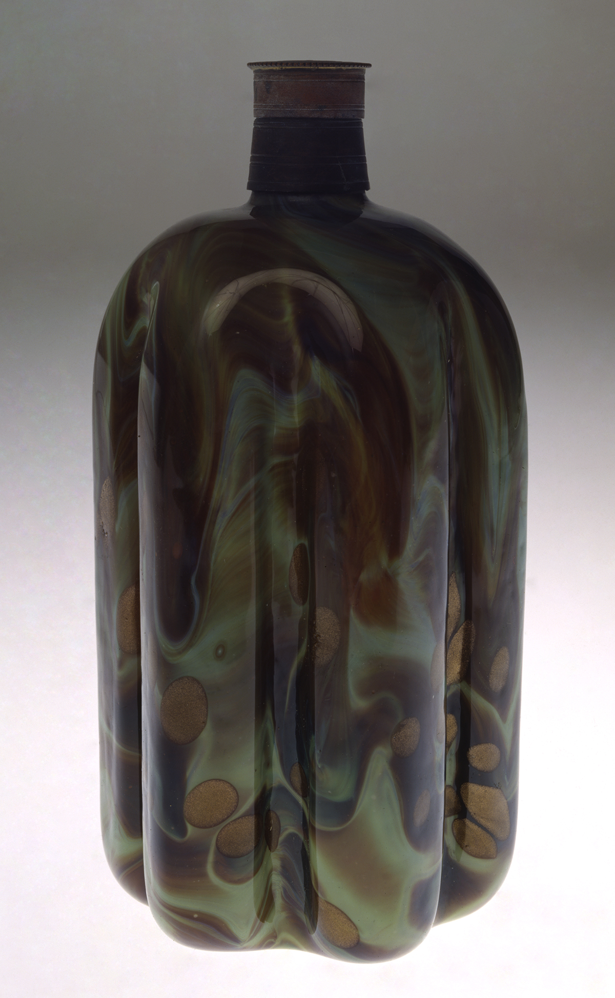Chalcedony glass bottle