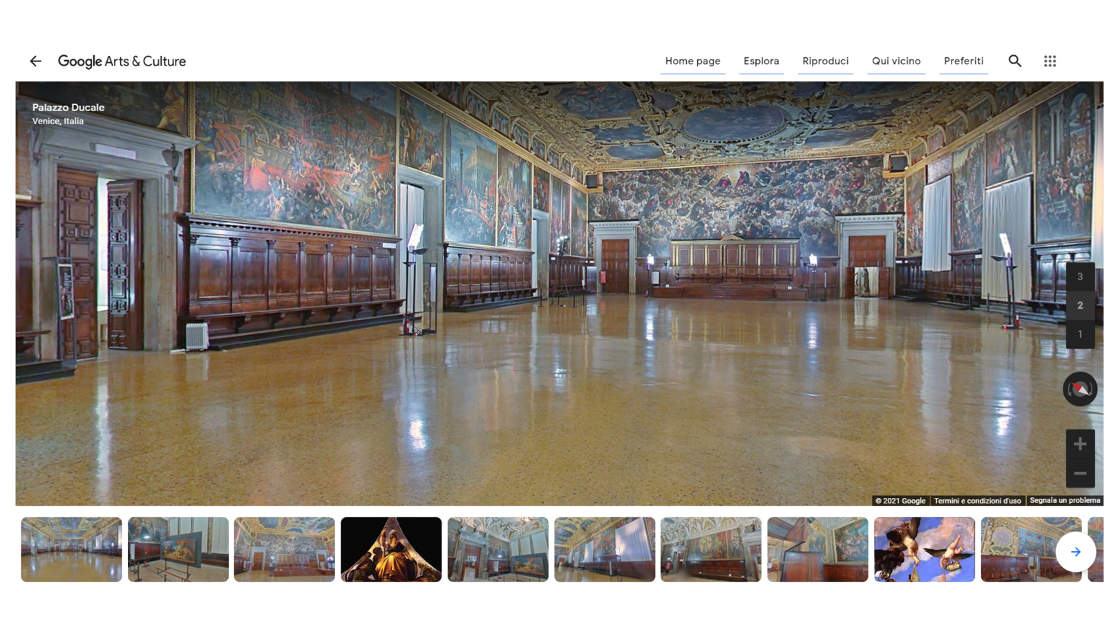 grafica virtual tour di palazzo ducale